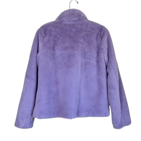 LEITH Sz XS Fur-Fect Fuzzy Faux Fur Jacket in Lavender Cute Elegant Warm - Picture 7 of 16